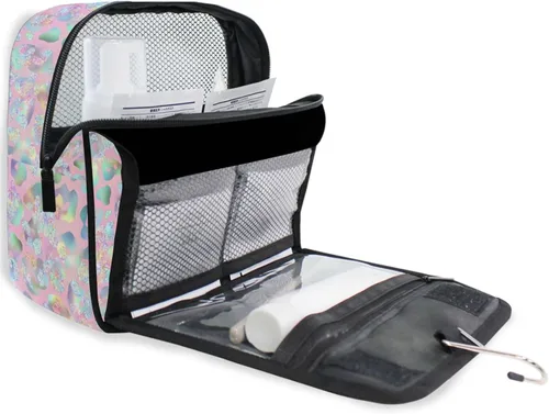Miniatura 8 de MNSRUU Hanging Toiletry Bag Goth Bats Moons and Stars Travel Makeup bag for Toiletries Portable Travel Toiletry Organizer Cosmetic Bags with Hanging