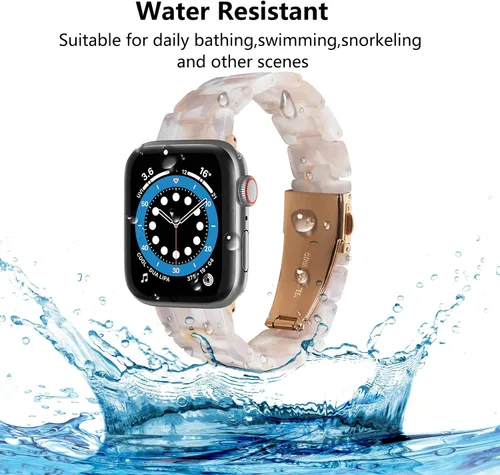 Miniatura 3 de Cocostarke - Correa de reloj de resina compatible con Apple Watch de 1.496 in, 1.575 in, 1.614 in, 1.654 in, 1.732 in, 1.772 in, correa de luz