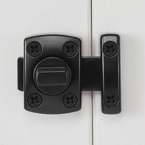 Miniatura 3 de INIRET Paquete de 2 pestillos de cerrojo giratorio para puerta, cerradura de puerta de seguridad, cerradura de puerta para mascotas, muebles