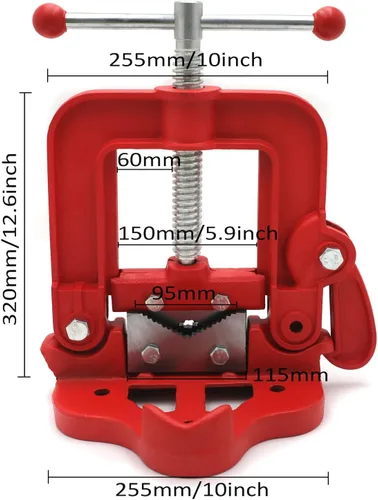 Miniatura 2 de Abrazadera de tubo de banco de tornillo de banco de tornillo de banco de hierro fundido forjado de servicio pesado de 1.2-4.7 in para mecánico