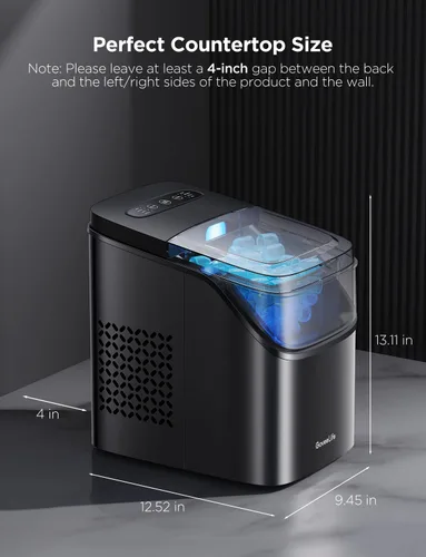 Miniatura 5 de GoveeLife - Máquina inteligente para hacer hielo de encimera, máquina portátil para hacer hielo con control de voz, 9 cubos de hielo en 6 minutos, 3