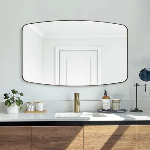 Miniatura 64 de ANDY STAR - Espejos ovalados negros para baño, espejo grande de 24x36 pulgadas con marco de metal negro mate oblongo para pared, espejo moderno