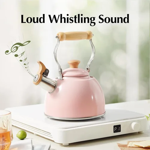 Miniatura 2 de ROCKURWOK - Hervidor de Té, Tetera con Mango Ergonómico de Toque Frío, Tetera de Acero Inoxidable de Grado Alimentario, Hervidor de Té para Estufa