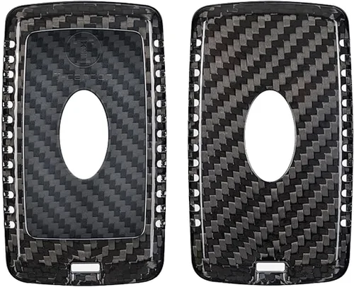 Miniatura 6 de Funda para llavero de fibra de carbono genuina para Land Rover Defender Discovery 5 Sport para Range Rover Evoque Sport Velar Vogue 2017-2023 Funda