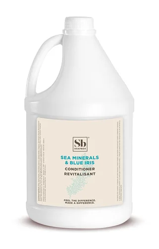Soapbox Acondicionador para el cabello, minerales marinos e iris azul, hidratante, vegano, seguro para el color, sin sulfatos y sin silicona,