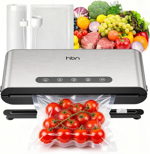 Miniatura 9 de HBN Sellador al vacío para máquina selladora al vacío de alimentos, sellador de alimentos de acero inoxidable SUS, cortador integrado