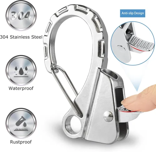 Miniatura 4 de Clips de acero inoxidable para guardabarros de barco, clips de parachoques de barco de liberación rápida, clips ajustables para guardabarros