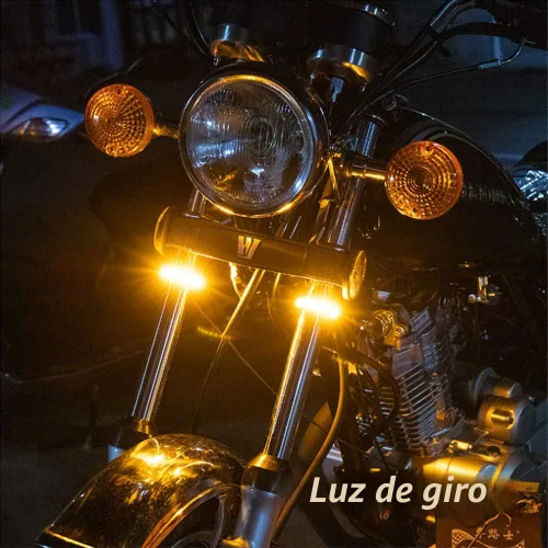 Miniatura 5 de 2 piezas flexibles Switchback de doble color blanco y ámbar para motocicleta LED horquilla intermitentes DRL luz diurna impermeable ajustable kit