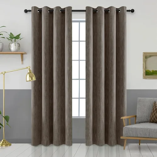 Miniatura 37 de Melodieux Elegantes cortinas opacas de algodón para oscurecer la habitación, para sala de estar, dormitorio, con aislamiento térmico, paneles