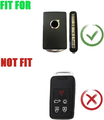 Miniatura 2 de Funda protectora de aleación de zinc para llavero de automóvil, compatible con Volvo XC40, XC60, XC90, S90, S60, V60, V90 2019-2024 (gris)