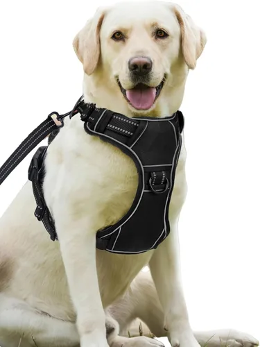 Arnés grande para perros, suministros para mascotas, correas para perros grandes, arnés reflectante con mango de control