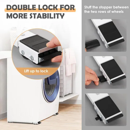 Miniatura 4 de KELIXU Rodillos para electrodomésticos, soporte resistente para lavadora con ruedas, rodillos móviles para refrigeradores, secadores y lavavajillas