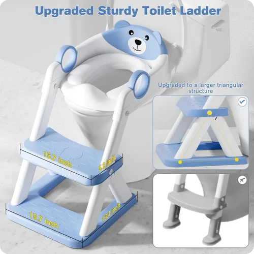 Miniatura 3 de Asiento de Entrenamiento de Baño, Asiento de Inodoro Mejorado para Niños y Niñas, Asiento de Entrenamiento de Baño 2 en 1 para Niños, Asiento