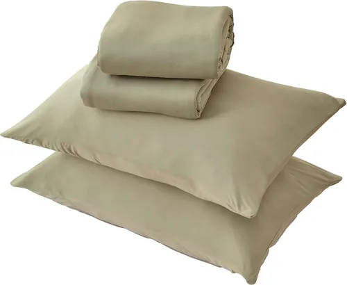 Miniatura 5 de Juego de sábanas de lujo tamaño individual con 1 funda de almohada, tela ultrasuave, refrescante y transpirable, sábanas verdes, juego de 3 piezas