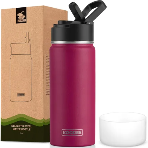 Miniatura 50 de koodee Insulated Water Bottle, 32 oz Stainless Steel Double Wall Vacuum Wide Mouth Sport Bottle with Leakproof Spout Lid (Navy)