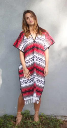 Miniatura 11 de Del Mex Poncho clásico de manta mexicana