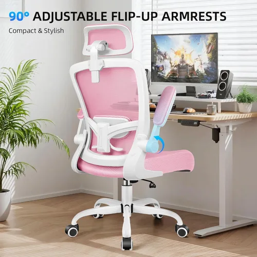 Miniatura 6 de FelixKing Silla de oficina, silla de escritorio con soporte lumbar ajustable, silla ergonómica para computadora con respaldo alto y reposabrazos