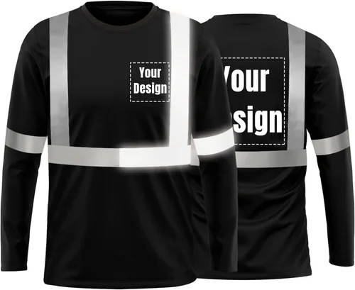 Miniatura 34 de La alta visibilidad reflexiva de las camisetas de la seguridad del logotipo de encargo Hola Vis de Verde neón