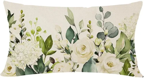 Miniatura 6 de PANDICORN Fundas de almohada botánicas bohemias de primavera de 12 x 20 pulgadas, vegetación de plantas verdes, decoración de primavera y verano