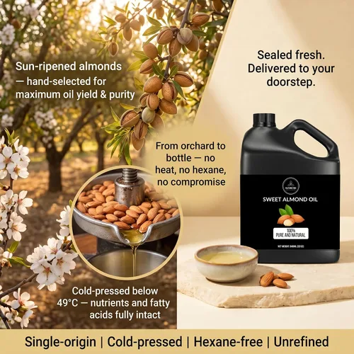 Miniatura 4 de Naturevibe Botanicals Aceite de Almendras Dulces 32 onzas 100% puro y natural, aceite portador prensado en frío sin refinar Excelente