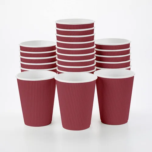 Miniatura 36 de Vasos de café de papel aislado de pared corrugada, 12 onzas, 12 onza, Negro