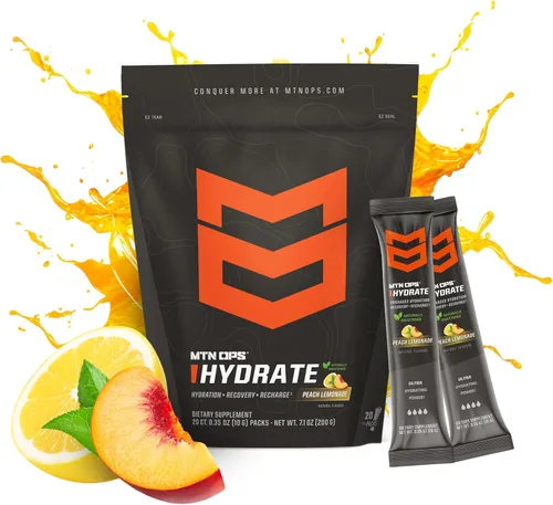Miniatura 2 de MTN OPS Hydrate - Mezcla de bebida en polvo de electrolitos, naturalmente endulzada con fruta de monje, sin gluten, 20 porciones individuales