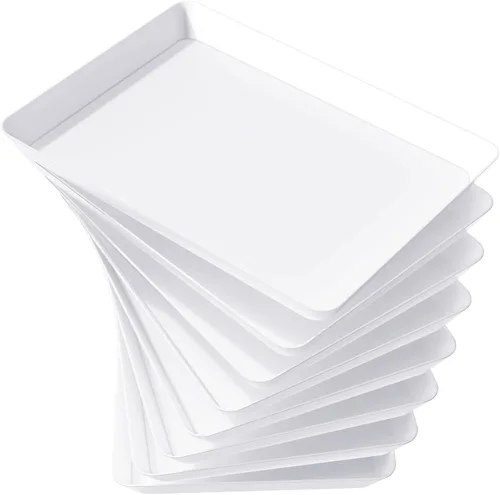 Miniatura 17 de Lifewit - 4 bandejas de servir para suministros de fiesta, plato de plástico reutilizable para servir alimentos para postres, aperitivos, frutas