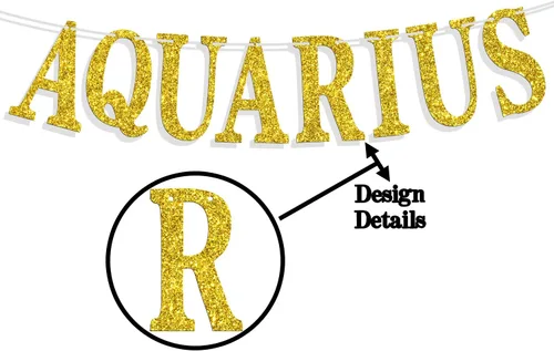 Miniatura 7 de Big Aquarius Energy Banner, temporada de acuario enero/febrero decoración de pastel de cumpleaños – 12 suministros de decoración de fiesta