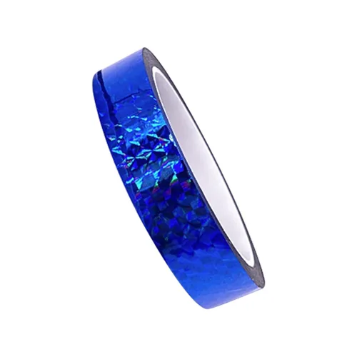 Cinta decorativa, cinta adhesiva, adhesivo para álbumes de recortes, cinta washi de cuadrícula para manualidades, diseño de purpurina láser, azul,
