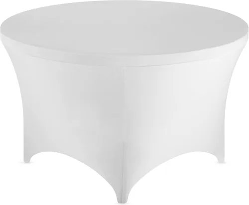 Miniatura 8 de FestiCorp Fundas de mesa redondas de elastano de 60 pulgadas, mantel ajustable de 5 pies para mesas de 5 pies, mantel negro elástico sin arrugas