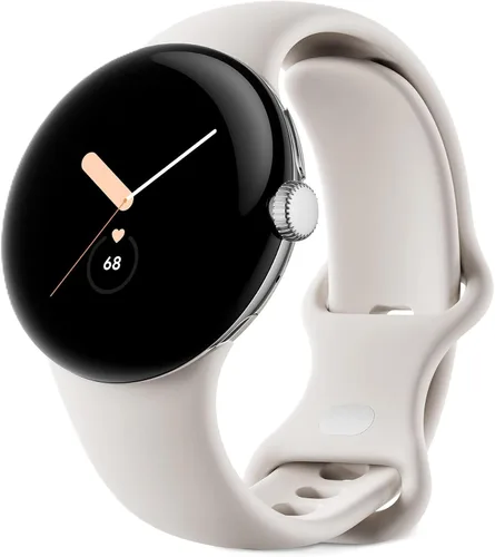 Miniatura 5 de Google Pixel Watch, caja plateada pulida de 1.614 in con banda activa de tiza, reloj inteligente Android con actividad Fitness, sueño, seguimiento