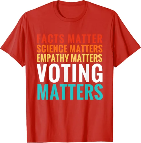 Miniatura 59 de Facts Matter Science Matters Voting Matters - Camiseta demócrata liberal, Negro, S