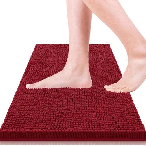 Miniatura 16 de Alfombras de baño 47x17 pulgadas, súper absorbentes, suaves, gruesas, lavables a máquina, alfombra de baño de chenilla, antideslizante para piso
