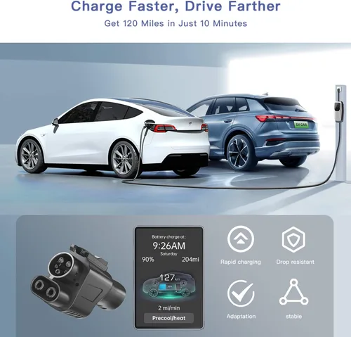 Miniatura 3 de Adaptador de supercargador Tesla mejorado, adaptador NACS a CCS, adaptador de cargador Tesla, Max 500A/1000V 250 kW, apto para Rivian, Ford