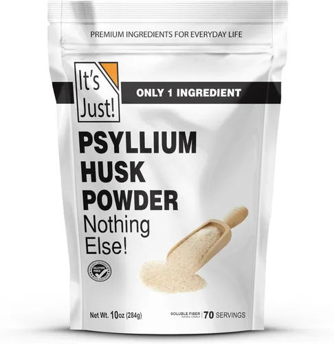It's Just! - Polvo de cáscara de psyllium, fibra dietética fácil de mezclar, limpia tu sistema digestivo, polvo finamente molido, ideal para hornear