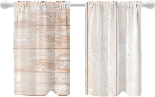 Miniatura 32 de Shrahala Floral Abstract Design Blackout Curtain Tiers, Minimalist Flower Illustration Kitchen Valance Light Blocking Tier Drapes with Rod Pocket, 2