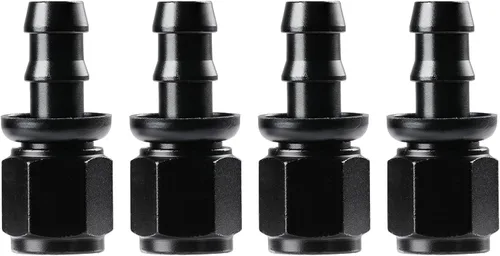 Ucreative 6AN Acoples para Manguera de Bloqueo de Empuje Recto Extremo Negro 4 Piezas