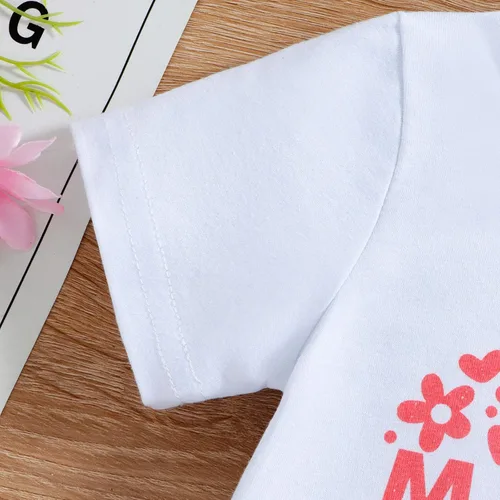 Miniatura 7 de Toddler Girls Valentine's Day Short Sleeve Letter T Shirt Pullover Tops Bell Bottoms Pants Kids Infant Girl