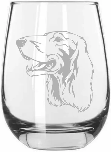 Miniatura 555 de Sakhalin Husky Dog - Copa de vino grabada personalizada de 15.25 onzas sin tallo