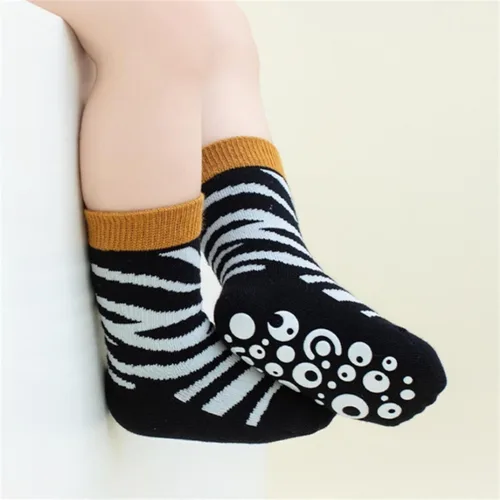 Miniatura 7 de Calcetines antideslizantes para bebés, calcetines de tobillo antideslizantes con agarres, calcetines para recién nacidos, niñas y niños, 5 pares