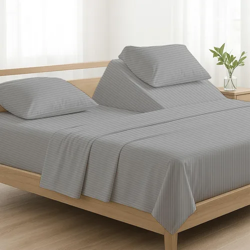Miniatura 25 de NON Sticky cotton Juego de sábanas de 4 piezas para cama ajustable con números de sueño, 100% algodón egipcio, cabezal flexible de 34 pulgadas, se