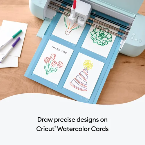 Miniatura 5 de Tarjetas de acuarela de impresión en frío de Cricut, S40 (12 unidades) Tarjetas en blanco personalizables con sobres, cree tarjetas de cumpleaños