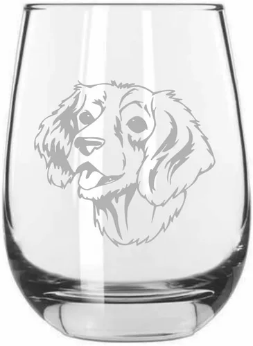 Miniatura 79 de Sakhalin Husky Dog - Copa de vino grabada personalizada de 15.25 onzas sin tallo