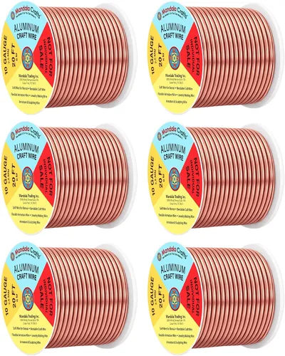 Miniatura 341 de Mandala Crafts - Alambre de aluminio anodizado de 8 calibre para hacer joyas - 9.75 m de alambre flexible negro colorido - Flexible para bonsái