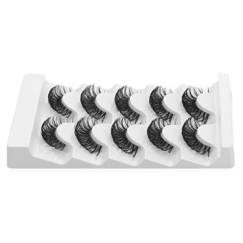 Miniatura 6 de Pestañas de ojo de gato parecen extensiones de pestañas, pestañas de tira rusa con banda transparente, aspecto natural, pestañas delgadas, volumen