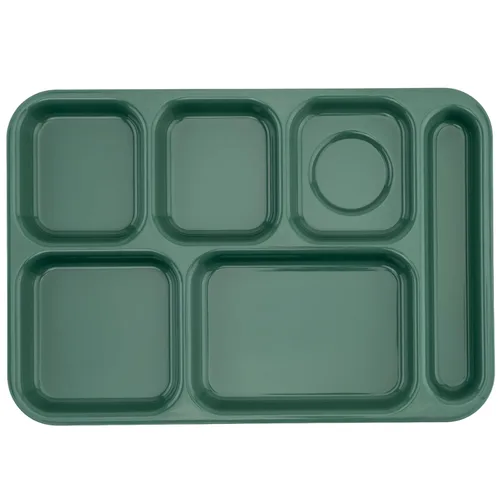 Miniatura 16 de G.E.T. Bandeja escolar para cafetería con 6 compartimentos, para zurdos, 10 x 14 pulgadas, verde bosque (paquete de 4)
