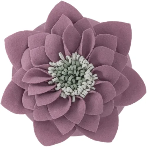 KINGROSE Almohada decorativa de flores 3D, cojín redondo para sofá, cama, sala de estar, sofá, decoración del hogar, 14 pulgadas, color morado