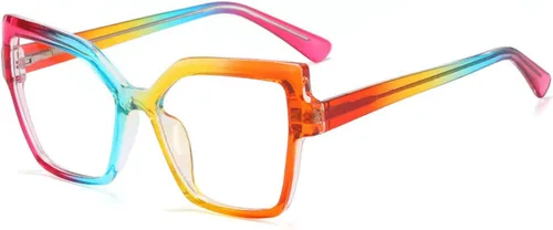 Miniatura 10 de Melrose Gafas de lectura de bloqueo azul de las señoras de la moda, antifatiga/deslumbramiento colorido irregular juegos de computadora femeninos