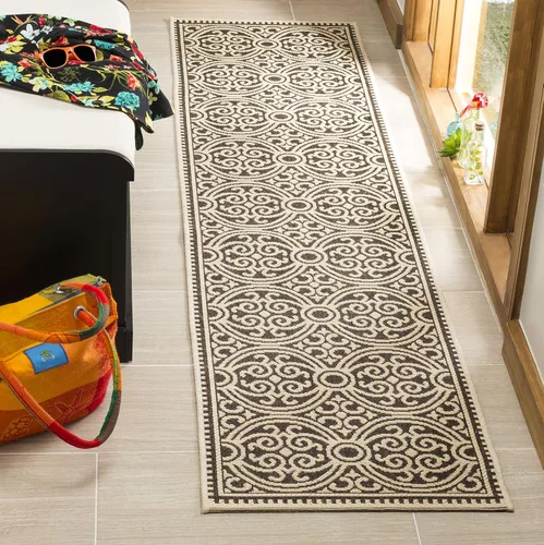 Miniatura 13 de SAFAVIEH Alfombra lavable para exteriores Linden Collection - 4 x 6 pies, aguamarina y crema, no desprende pelusa y fácil de limpiar, ideal