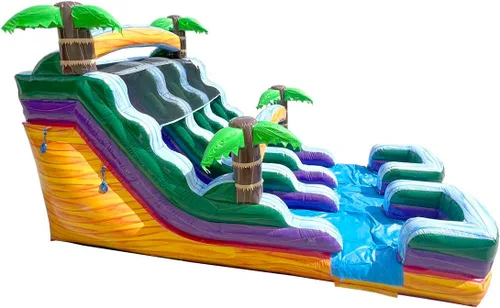 Miniatura 6 de TentandTable Tobogán acuático inflable de doble carril para niños y adultos, diversión acuática gigante de grado comercial, incluye soplador de aire